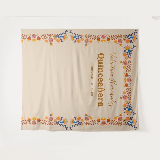 キンセアニェラパーティー写真の背景メキシコフローラ タペストリー