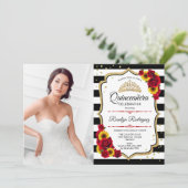 キンセアニェラパーティー写真付き – バラひまわり 招待状 (スタンド正面)