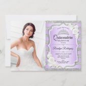 キンセアニェラパーティー写真 – シルバーパープル 招待状 (正面)