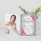 キンセアニェラパーティー写真 – シルバーピンク 招待状 (スタンド正面)