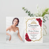 キンセアニェラパーティー写真 – 白金ゴールド赤 招待状 (スタンド正面)