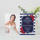 キンセアニェラパーティー撮影 – レッドシルバーネイビー 招待状 (スタンド正面)