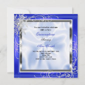 キンセアニェラパーティー王室のブルーシルバードレスヒールS5 招待状 (裏面)