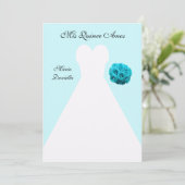 キンセアニェラパーティー白衣の背景（青） 招待状 (スタンド正面)