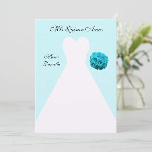 キンセアニェラパーティー白衣の背景(青) 招待状 (スタンド正面)