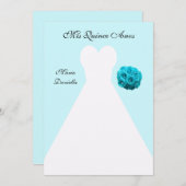 キンセアニェラパーティー白衣の背景（青） 招待状 (正面/裏面)