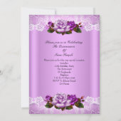 キンセアニェラパーティー薄紫パープルピンクローズレース 招待状 (裏面)