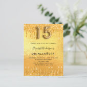 キンセアニェラパーティー金ゴールド乾燥 インビテーションポストカード (スタンド正面)