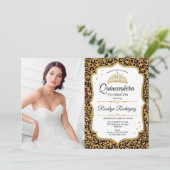 キンセアニェラパーティー- Leopard Print白写真 招待状 (スタンド正面)