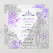 キンセアニェラパープルウィンターワンダーランドスノーフレーク2 招待状 (正面/裏面)
