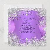 キンセアニェラパープルウィンターワンダーランドスノーフレーク 招待状 (裏面)