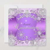 キンセアニェラパープルウィンターワンダーランドスノーフレーク 招待状 (正面)