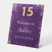 キンセアニェラパープルグリッタースパークルズ歓迎 台座サイン (正面)