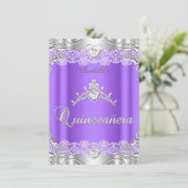 キンセアニェラパープルシルバーダイヤモンドティアラ15パーティー 招待状 (スタンド正面)