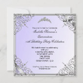 キンセアニェラパープルシルバーフォト15誕生日パーティー 招待状 (裏面)