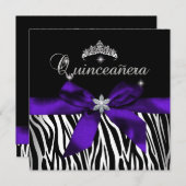 キンセアニェラパープルゼブラ白黒ダイヤモンド 招待状 (正面/裏面)
