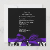 キンセアニェラパープルゼブラ白黒ダイヤモンド 招待状 (裏面)