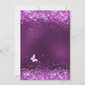 キンセアニェラパープルドレスピンク花模様 招待状 (裏面)