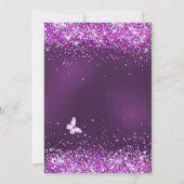 キンセアニェラパープルバレリーナドレス花模様 招待状 (裏面)