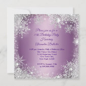 キンセアニェラパープルピンクシルバーティアラスノーフレーク 招待状 (裏面)