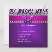 キンセアニェラパープルピンクゼブラシルバーバタフライ 招待状 (裏面)