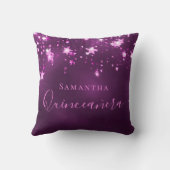キンセアニェラパープルピンクモノグラム名sparkle クッション (裏面)