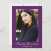 キンセアニェラパープルフローラ金ゴールドクラウングリッター写真 招待状 (裏面)