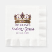 キンセアニェラパープルフローラ 縁ありランチョンナプキン (正面)