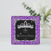 キンセアニェラパープルブラックシルバーダイヤモンドティアラ 招待状 (スタンド正面)