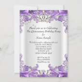 キンセアニェラパープルホワイト15th誕生日パーティー 招待状 (裏面)