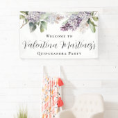 キンセアニェラパープル薄紫春フラワーウェルカム 横断幕 (インサイチュ)