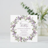 キンセアニェラパープル薄紫春フラワースクエア 招待状 (スタンド正面)