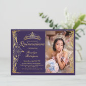 キンセアニェラパープル金ゴールドキンセアニェラと写真 招待状 (スタンド正面)