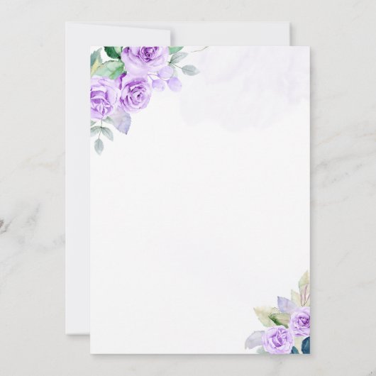 キンセアニェラパープル金ゴールドバラバタフライプリンセス 招待状 (裏面)