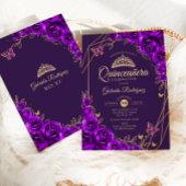キンセアニェラパープル金ゴールドフローラ 招待状