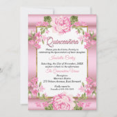 キンセアニェラピンクかわいらし国フローラ金ゴールド 招待状 (正面)