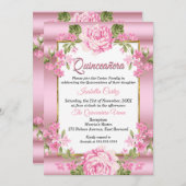 キンセアニェラピンクかわいらし国フローラ金ゴールド 招待状 (正面/裏面)