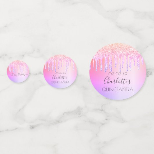 キンセアニェラピンクの紫の乾燥 コンフェッティ (正面)