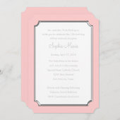 キンセアニェラピンクを任意のカラーシルバーに変更チケット 招待状 (正面/裏面)