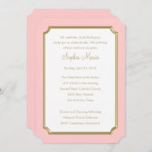 キンセアニェラピンクを任意の色に変更チケット縁ど 招待状 (正面/裏面)