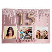 キンセアニェラピンクグリッタードリップス写真名 ラージペーパーバッグ (裏面)