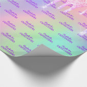 キンセアニェラピンクグリッターバラ金ゴールド虹色 ラッピングペーパー (角)