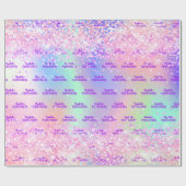 キンセアニェラピンクグリッターバラ金ゴールド虹色 ラッピングペーパー (フラット)