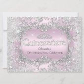 キンセアニェラピンクシルバーティアラウィンターワンダーランド2 招待状 (正面)