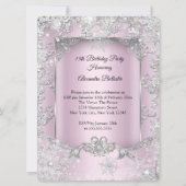 キンセアニェラピンクシルバーティアラウィンターワンダーランド 招待状 (裏面)