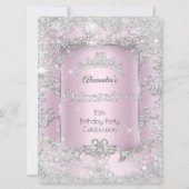 キンセアニェラピンクシルバーティアラウィンターワンダーランド 招待状 (正面)