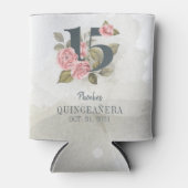 キンセアニェラピンクフローラグリーンリー15誕生日 缶クーラー (正面)