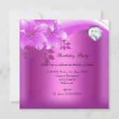 キンセアニェラピンクフローラダイヤモンドバースデーパーティー 招待状 (裏面)