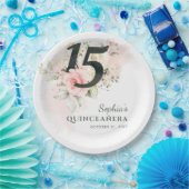 キンセアニェラピンクフローラ素朴15thバースデーパーティー ペーパープレート (パーティー)