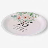 キンセアニェラピンクフローラ素朴15thバースデーパーティー ペーパープレート (アングル)